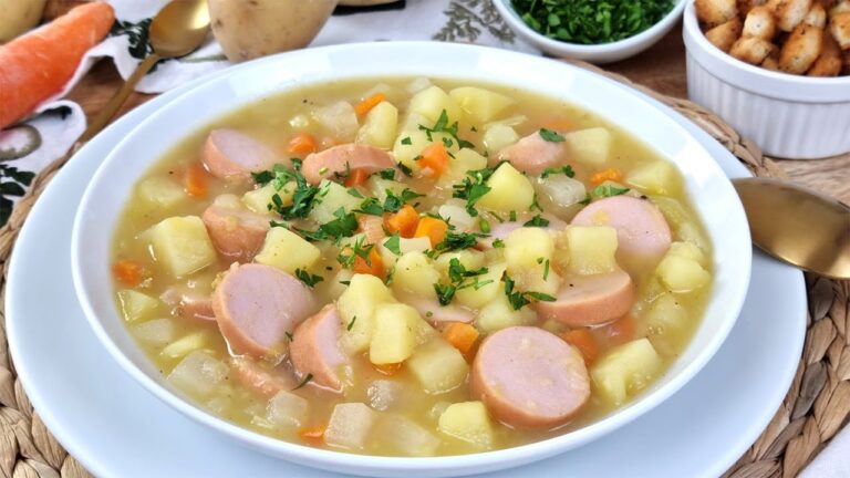 Deliciosas salchichas Frankfurt para sopas